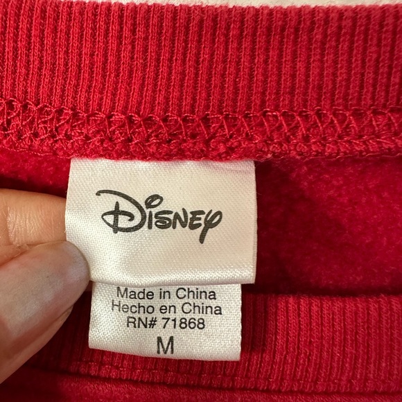 DISNEY Minnie Red Crop Sweatshirt With Drawstrings Medium - Picture 3 of 4